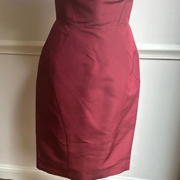 Zac Posen Strapless Dress in Deep Red Burgundy Size 6 NWT